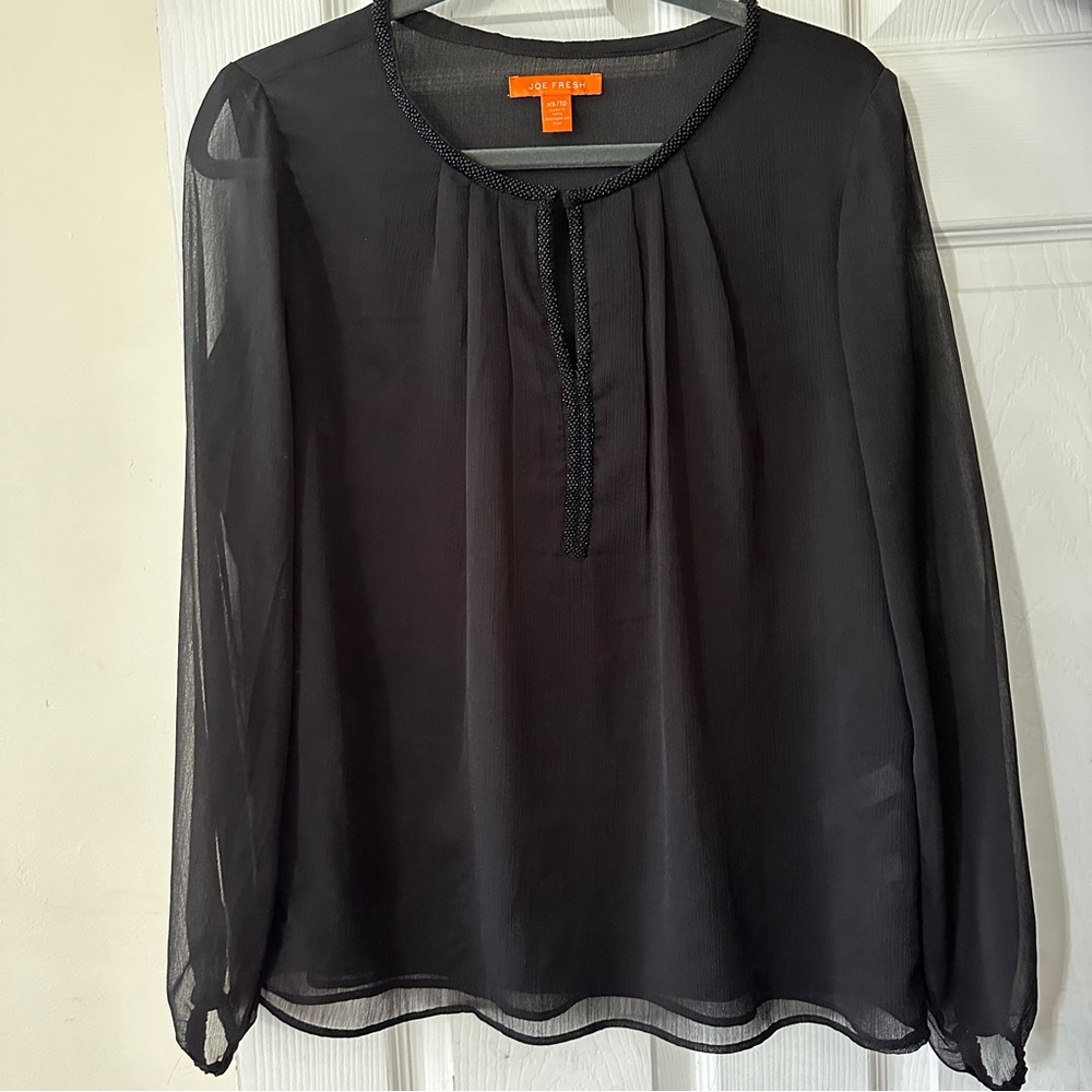Women's Joe Fresh black Blouse Beaded Size Extra Small